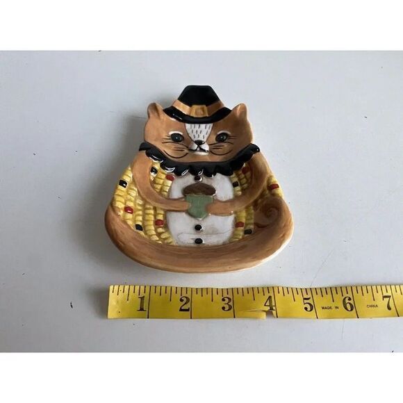Johanna Parker Fall Harvest Critter Shaped Plate Chipmunk Candy Dish 5" NEW - Picture 8 of 11